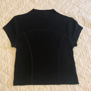 Joah brown: Black Contrast Stitch Top